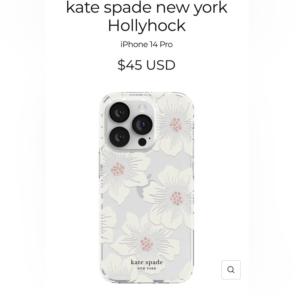 New! Kate Spade New York Hollyhock iPhone 14 Pro Case
